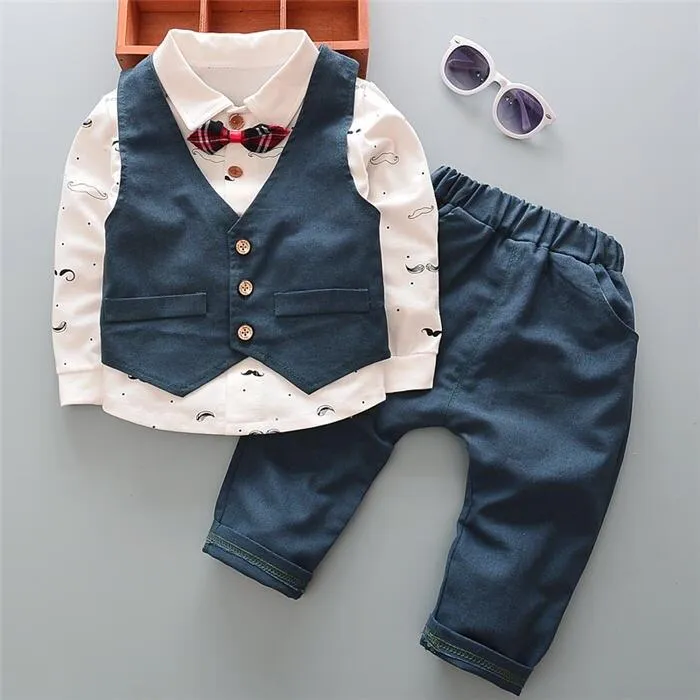 3Pcs Baby Unisex Cartoon Image Design Jacket   Pants Outfits Clothing Sets