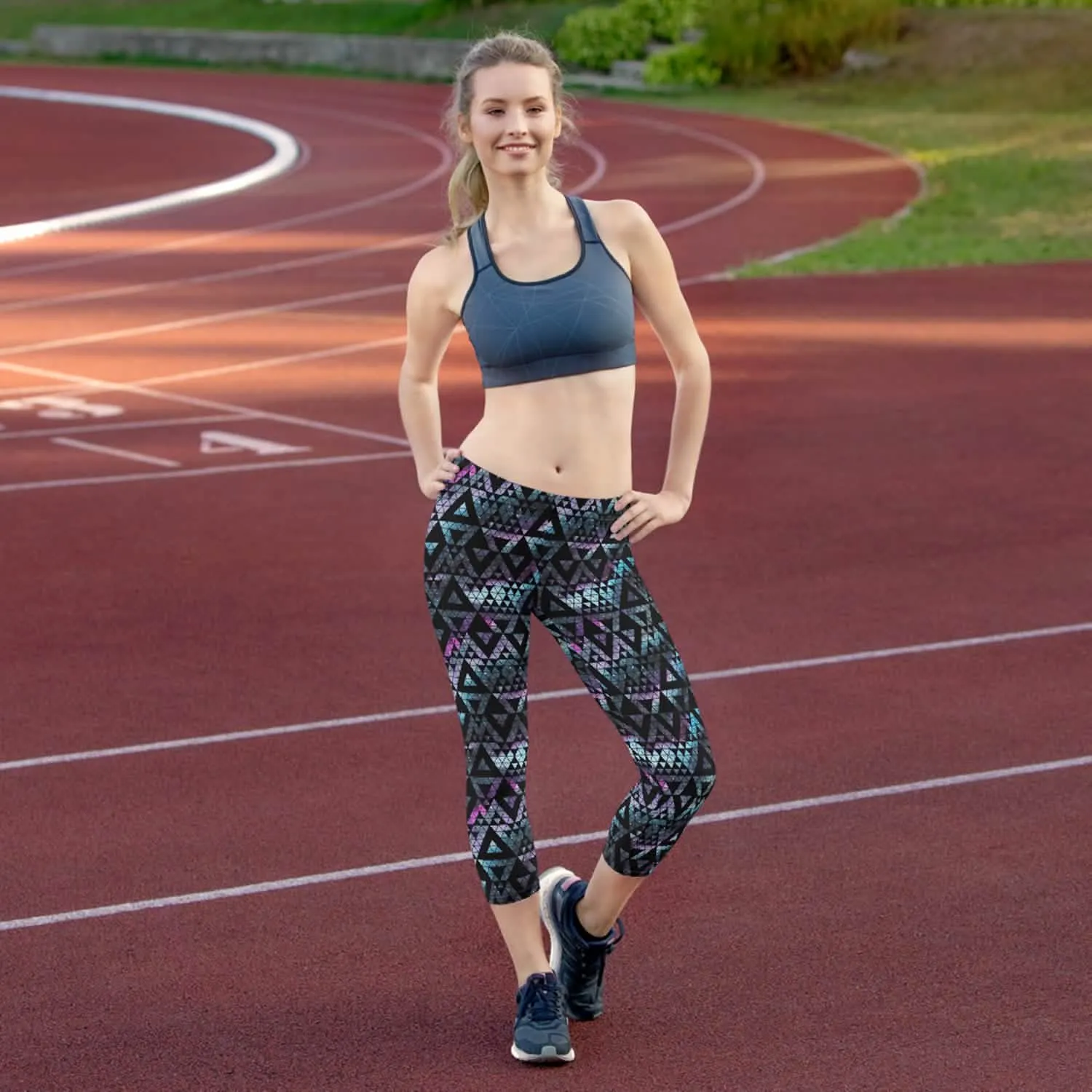 Celestial Geometry Women's Capri Activewear Leggings