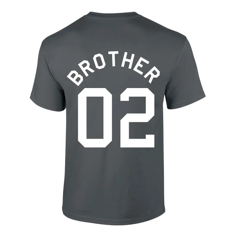 Collegiate Brother Back Number T-Shirts Charcoal (MRK X)