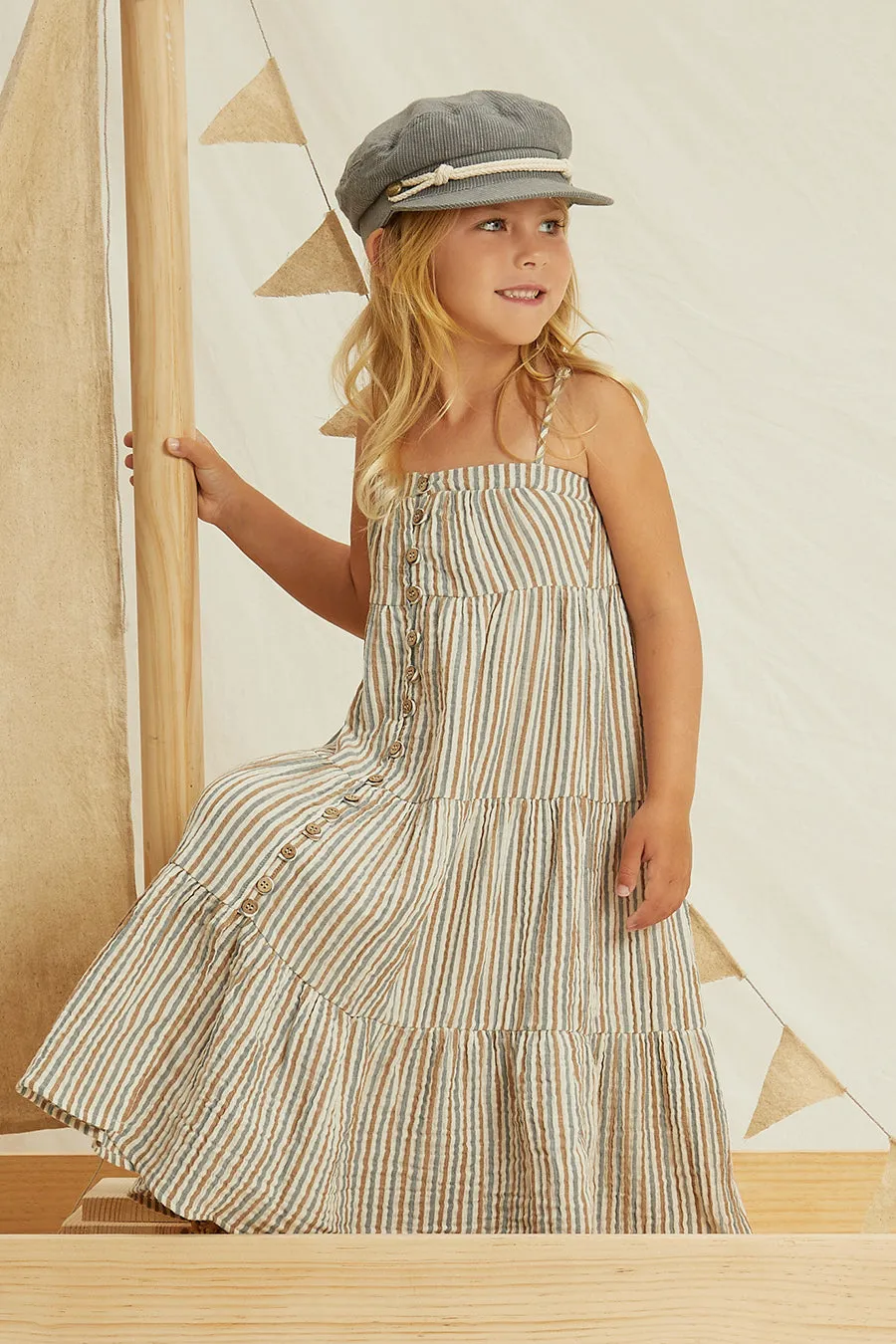 Girls Dress Rylee   Cru Maxi Nautical Stripe