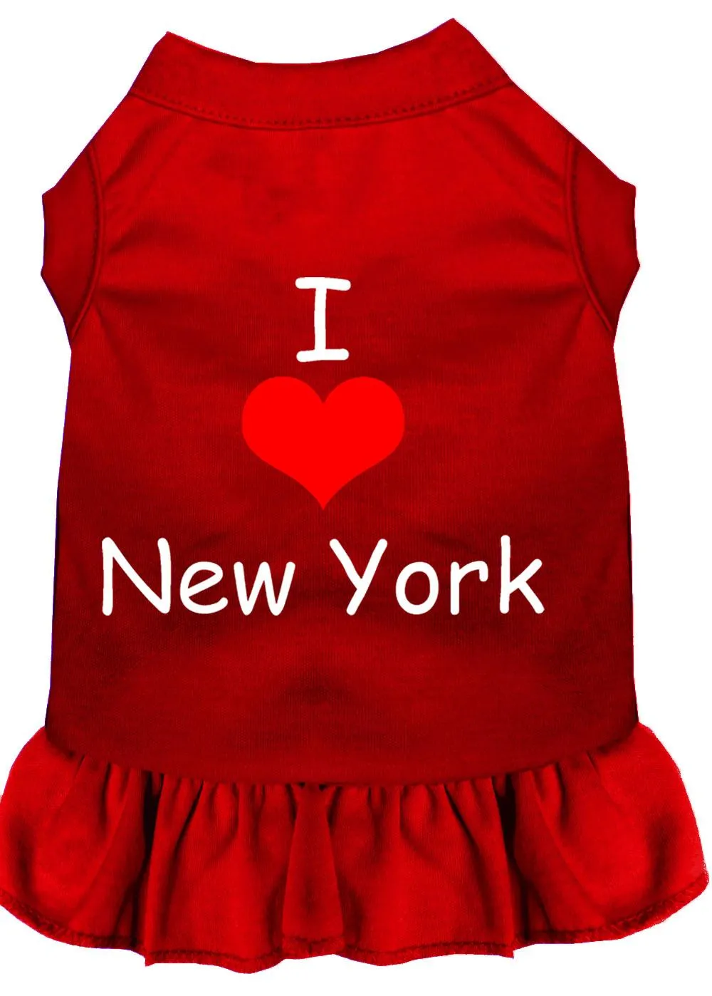 I Heart New York Screen Print Dress Red Xs (8)