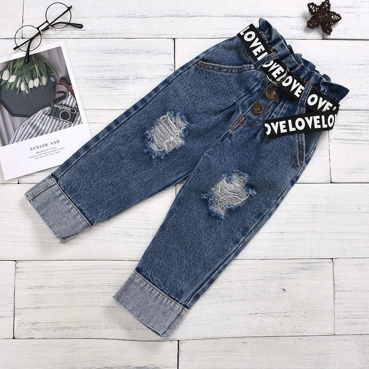 Letter Tops T-Shirt  & Denim Jeans Designer Kids Clothing Online