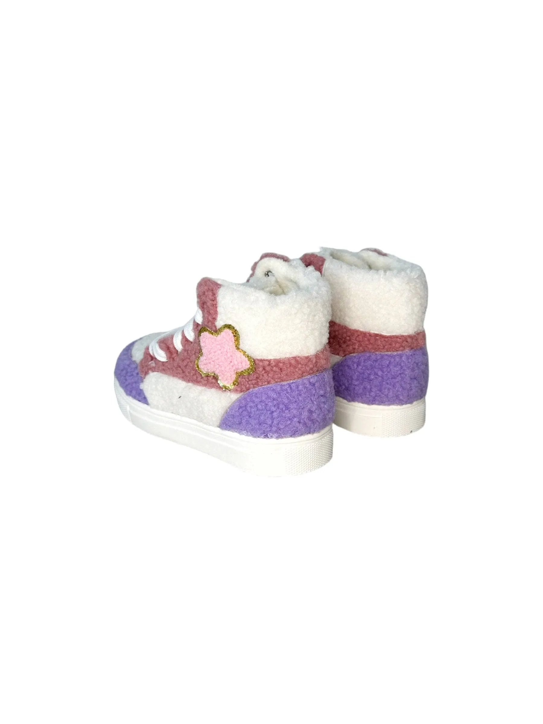 Pastel Cloud Sherpa High-Top Sneaker