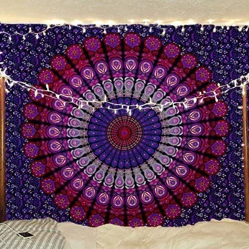 Purple Peacock Tapestry