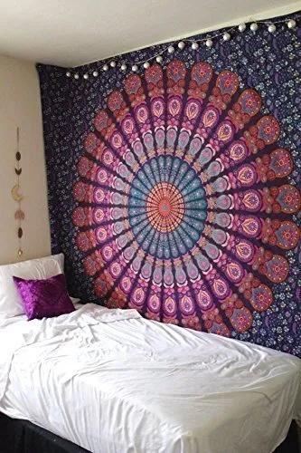 Purple Peacock Tapestry