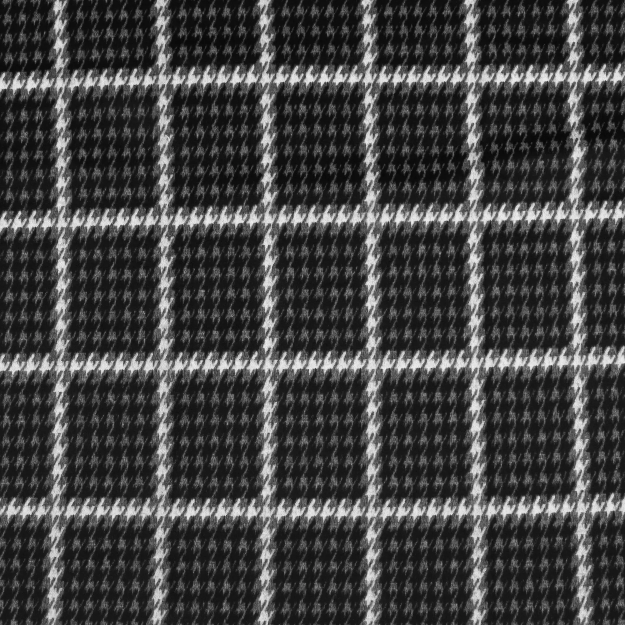 Stretch Plaid Suiting - YORK - 006 - Black & Grey